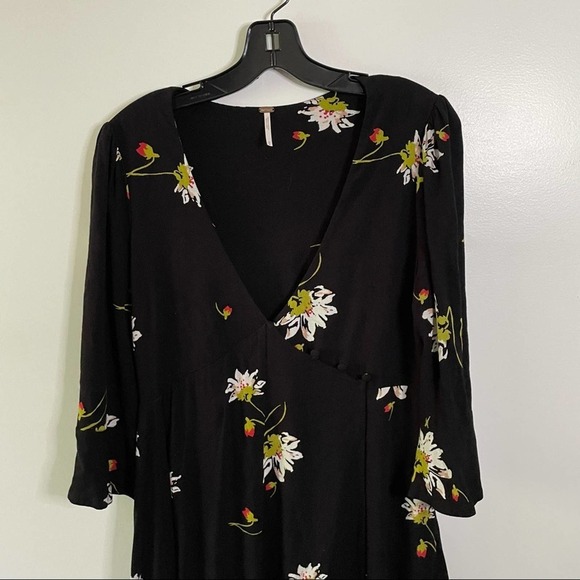 Free People Time on My Side Black Floral Dress - Picture 4 of 8